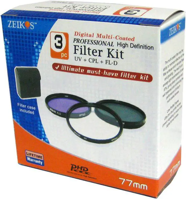 Alt view image 8 of 8 - ZEIKOS ZE-FLK77 77mm Professional MULTI-COATED Glass Filter Kit