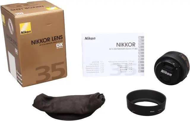 Alt view image 7 of 7 - Nikon 2183 SLR Lenses 35mm f/1.8 AF-S DX G 52mm Lens Black