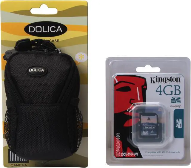 Main image of DOLICA 4GBWB10189 2-in-1 4GB SD Memory Card & Small Case bundle