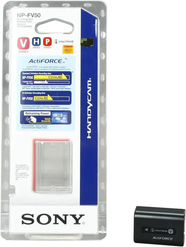 Alt view image 5 of 5 - SONY NP-FV50 1030mAh Lithium-Ion InfoLithium V Series Battery Pack