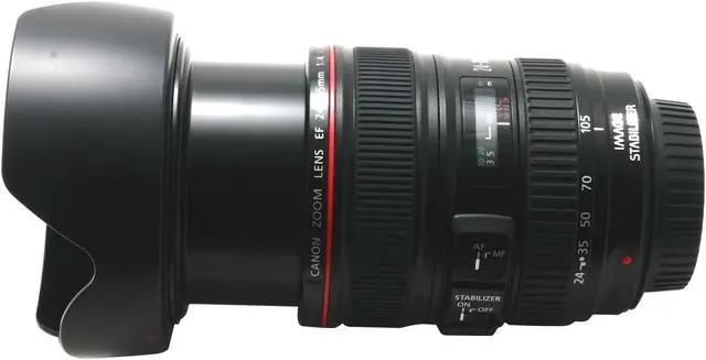 Alt view image 6 of 10 - Canon EF 24-105mm f/4L IS USM SLR Lenses Standard Zoom Lens Black