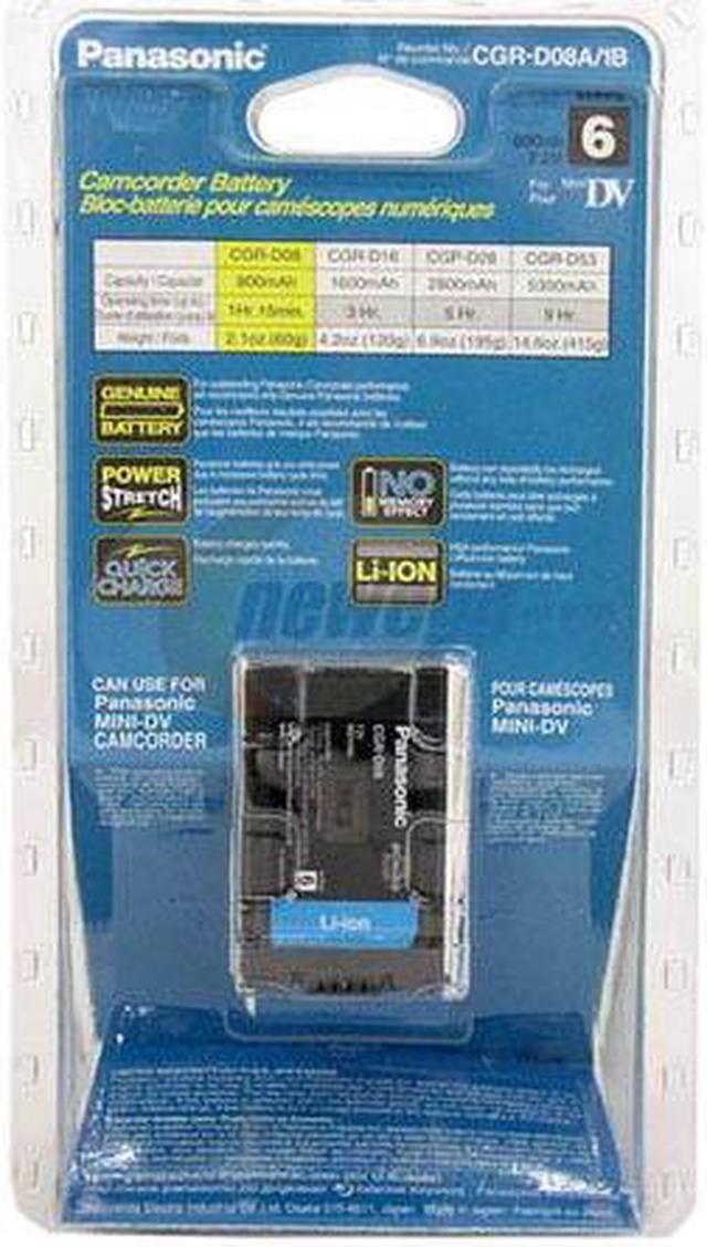Alt view image 2 of 2 - Panasonic CGR-D08A/1B Lithium-Ion Battery pack for Mini DV Digital Palmcorder Camcorders