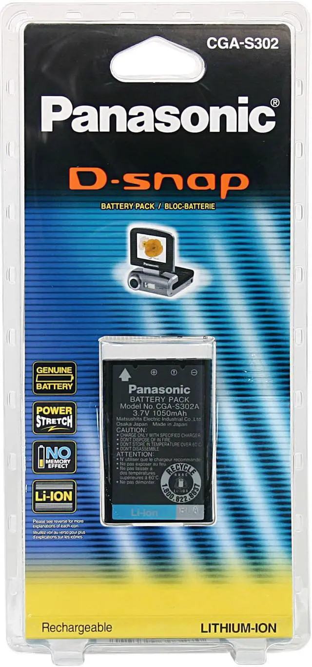 Main image of Panasonic CGA-S302A/1B Camcorder Battery