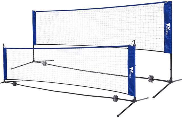 Portable 17 ft. H Adjustable Outdoor Badminton Net Set with Stand and Carry  Bag