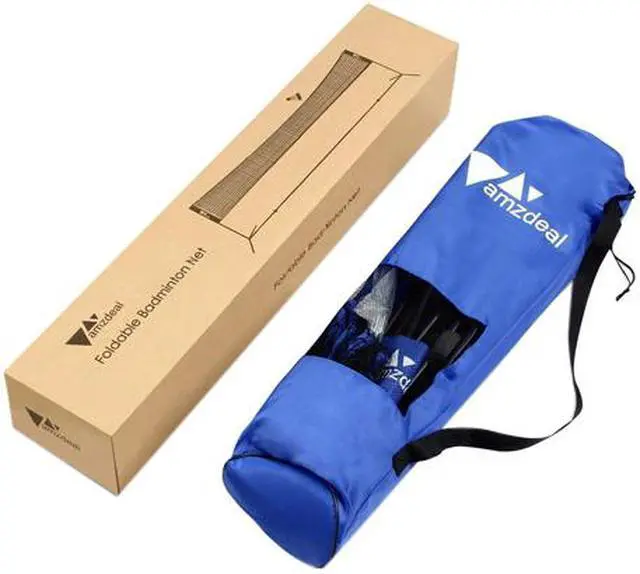 Alt view image 7 of 7 - Amzdeal 17ft. Portable Badminton & Volleyball Net Set, for Indoor Outdoor, Blue