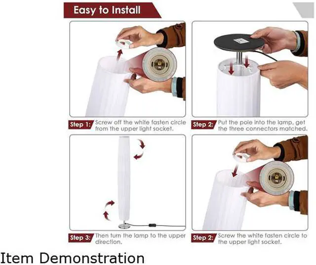 Alt view image 3 of 9 - Albrillo LL-LD1 Round Fabric Floor Lamp Base Weighted Section