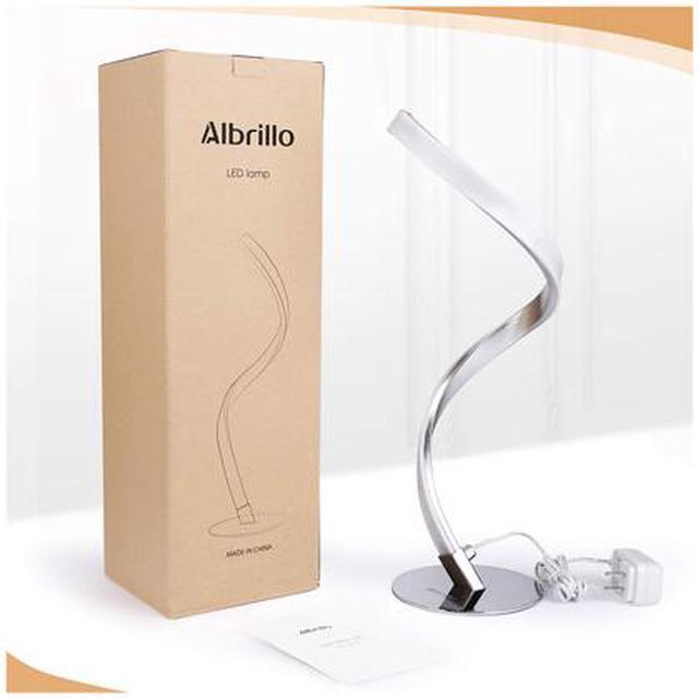 Alt view image 4 of 9 - Albrillo Spiral Design LED Table Lamp - Dimmable Desk Lamp Touch Button, Warm White 3000K Bedside Lamps of Stainless Steel, 1.5m Cable, 5W 450LM Nightstand Lamps, for Bedroom, Office, Living Room