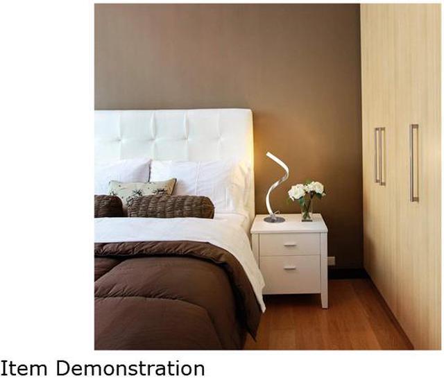 Alt view image 7 of 9 - Albrillo Spiral Design LED Table Lamp - Dimmable Desk Lamp Touch Button, Warm White 3000K Bedside Lamps of Stainless Steel, 1.5m Cable, 5W 450LM Nightstand Lamps, for Bedroom, Office, Living Room