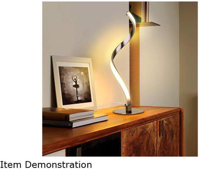 Alt view image 8 of 9 - Albrillo Spiral Design LED Table Lamp - Dimmable Desk Lamp Touch Button, Warm White 3000K Bedside Lamps of Stainless Steel, 1.5m Cable, 5W 450LM Nightstand Lamps, for Bedroom, Office, Living Room