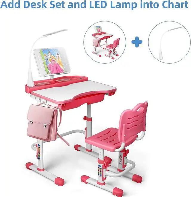 Alt view image 4 of 7 - SIMBR LED Desk Lamp for Kids Desk and Chair Set, Eye-Caring Table Lamps, 2 Lighting Modes with 3 Brightness Levels, Touch Control, 360°Swivel with Charging Cord