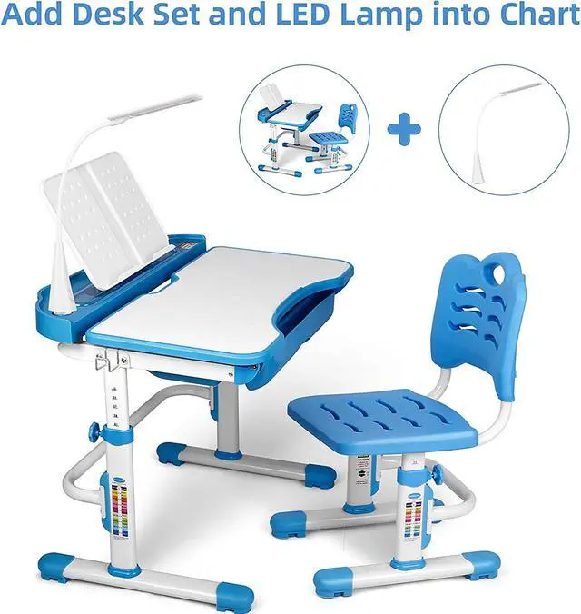 Alt view image 5 of 7 - SIMBR LED Desk Lamp for Kids Desk and Chair Set, Eye-Caring Table Lamps, 2 Lighting Modes with 3 Brightness Levels, Touch Control, 360°Swivel with Charging Cord