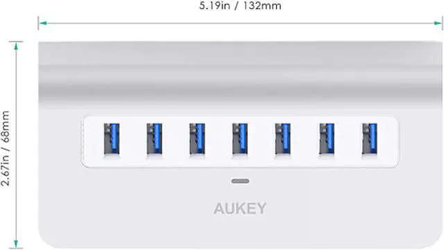 Alt view image 5 of 7 - Aukey 7-Port USB 3.0 Aluminum Hub