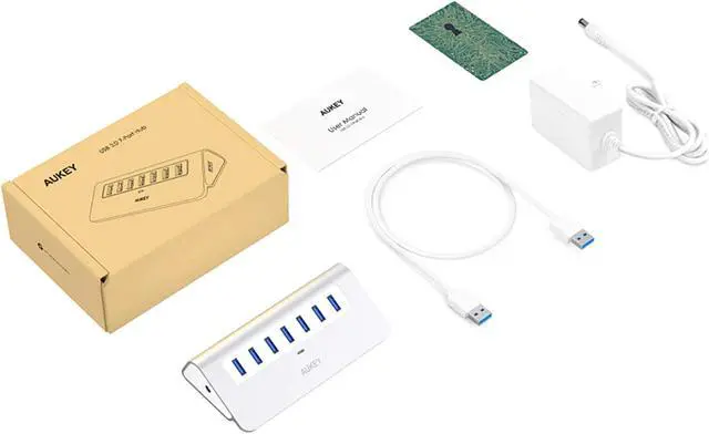 Alt view image 7 of 7 - Aukey 7-Port USB 3.0 Aluminum Hub