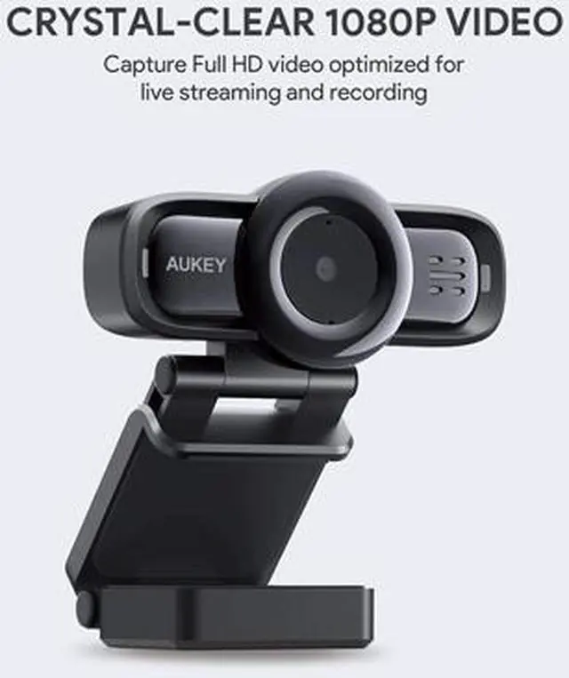 Alt view image 3 of 7 - AUKEY PC-LM3 Autofocus Webcam 1080p Full HD with Noise Reduction Microphones