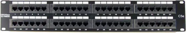 Main image of TRENDnet TC-P48C5E 48-Port CAT 5e RJ-45 UTP 19" Rack Mount Patch Panels