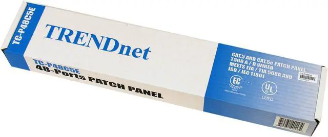 Alt view image 3 of 3 - TRENDnet TC-P48C5E 48-Port CAT 5e RJ-45 UTP 19" Rack Mount Patch Panels