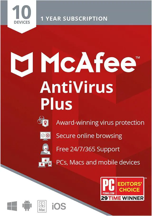 Main image of McAfee Antivirus Plus - 10 Devices / 1 Year