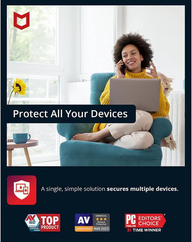 Alt view image 3 of 4 - McAfee AntiVirus Plus 2022 - 1 Year / 10 Devices - Download Code