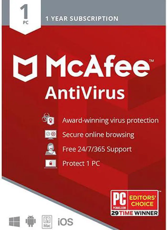 Main image of McAfee AntiVirus 2022 - 1 Year / 1-PC (Key Card)