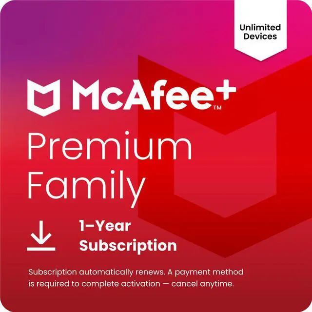 Main image of McAfee+ Premium Family Unlimited Devices 2025 | Cybersecurity Software Includes Antivirus, Scam Protection, Secure VPN, Identity Monitoring |1-Year Subscription with Auto-Renewal |Digital Download
