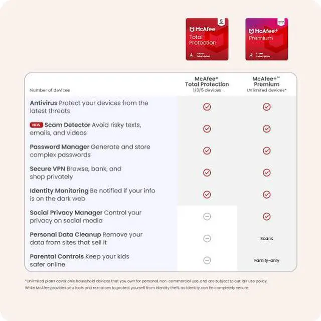 Alt view image 7 of 6 - McAfee Total Protection  (Windows, macOS, Android, iOS, ChromeOS) 2025 | 3 Device | Includes Antivirus, Scam Protection, Secure VPN | 1-Year Subscription with Auto-Renewal | Digital Download