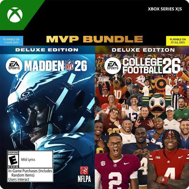 Main image of EA SPORTS™ MVP Bundle (Madden NFL 26 Deluxe Edition + College Football 26 Deluxe Edition) Xbox Series X|S [Digital Code]