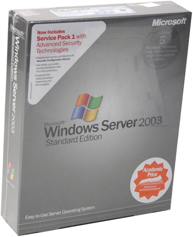 Open Box: Microsoft Windows Server Standard 2003 with SP1 5 Client ...