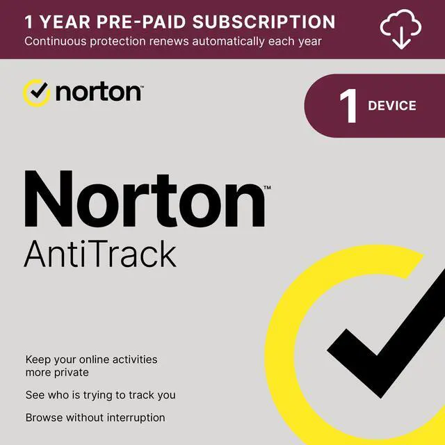 Main image of Norton AntiTrack 2024 for 1 Device, 1 Year with Auto Renewal, Download