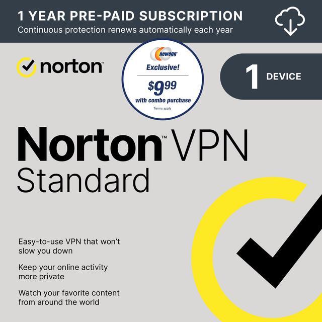 Main image of Norton VPN Standard (Internet Privacy) 1 Device (PC, Mac or Mobile) 1 Year
