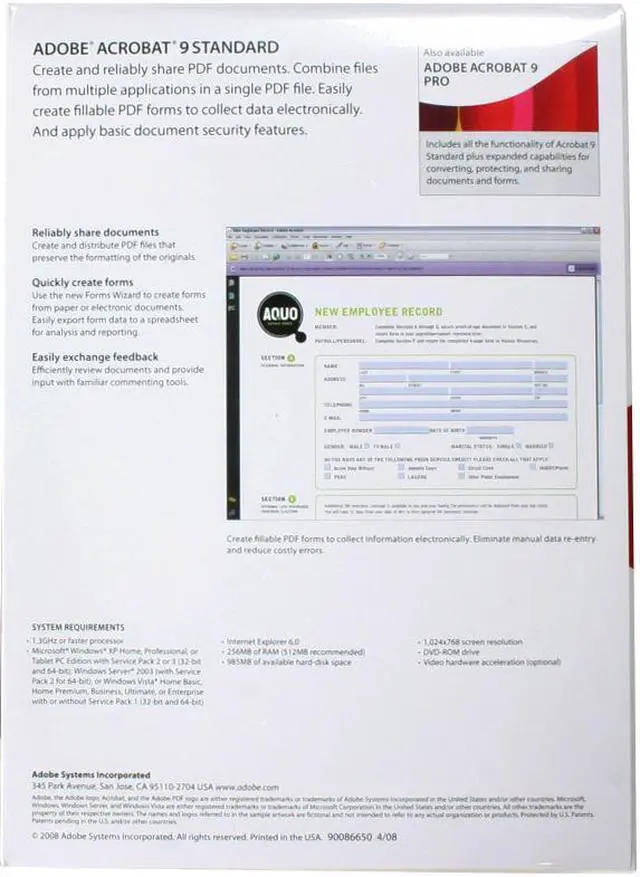 Alt view image 2 of 2 - Adobe Acrobat Standard 9 Windows