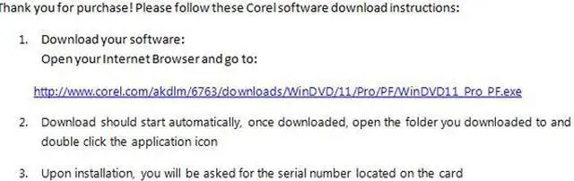 Alt view image 3 of 3 - Corel WinDVD Pro 11 - Product Key Card