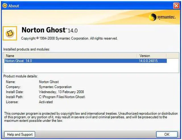 Alt view image 4 of 10 - Symantec Norton Ghost 14.0