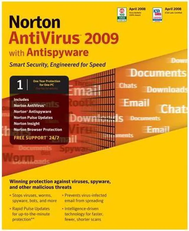 Main image of Symantec Norton AntiVirus 2009 - 1 User - Small box