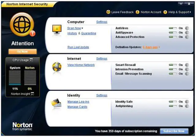 Alt view image 5 of 16 - Symantec Norton Internet Security 2009 - 1 User/3 PC - Small box