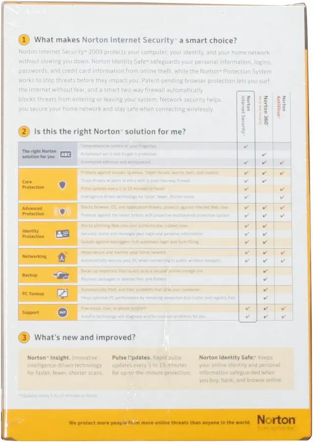 Alt view image 2 of 16 - Symantec Norton Internet Security 2009 - 1 User/3 PC - Small box