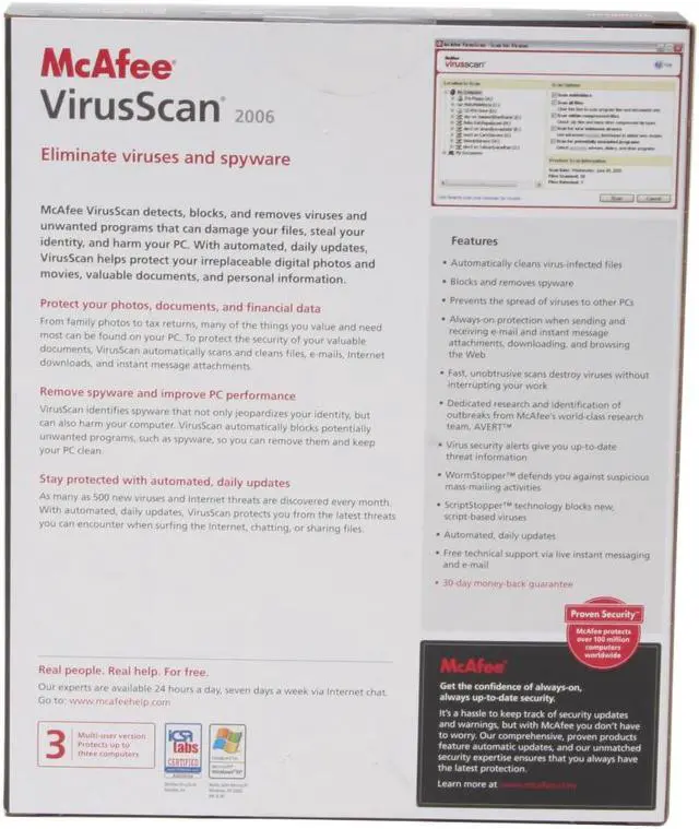Alt view image 2 of 2 - McAfee VirusScan 2006 V10.0 3User
