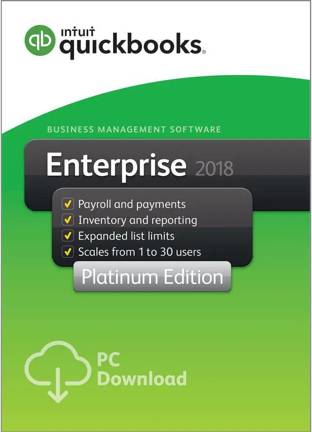 Main image of Intuit QuickBooks Desktop Enterprise Platinum 2018 - 4 User - Download (1 Year Subscription)