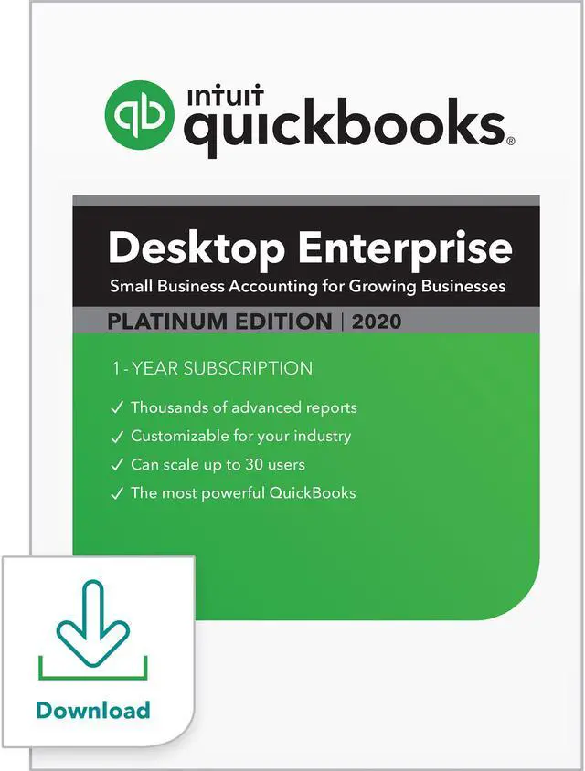 Main image of Intuit QuickBooks Desktop Enterprise Platinum 2020, 1 Year Subscription - Download