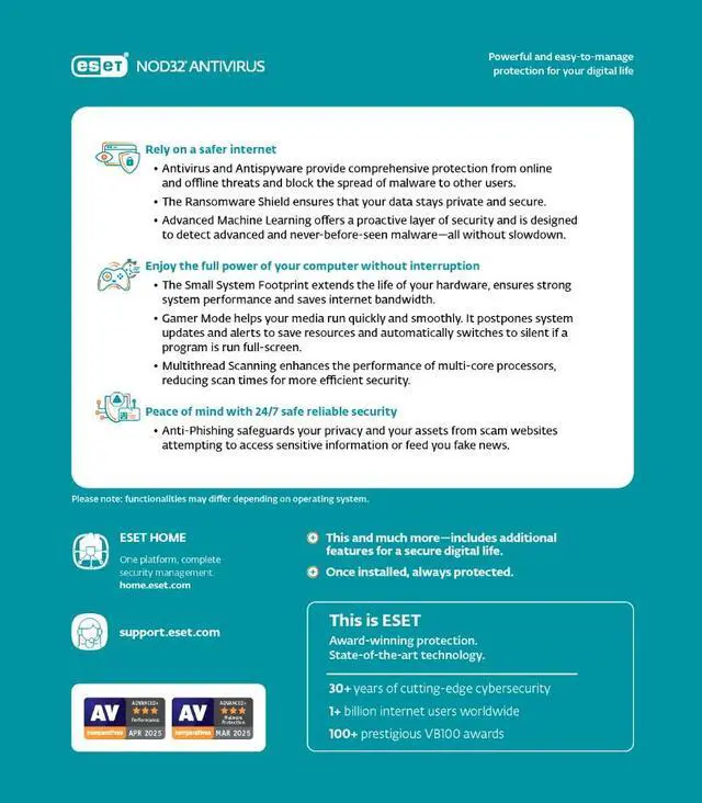 Main image of ESET NOD32 Antivirus 2025 - 1 Device / 2 Years - Download
