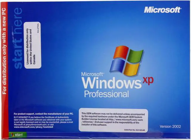 Open Box: Microsoft Windows XP Professional With SP2C 3 Pack for System ...