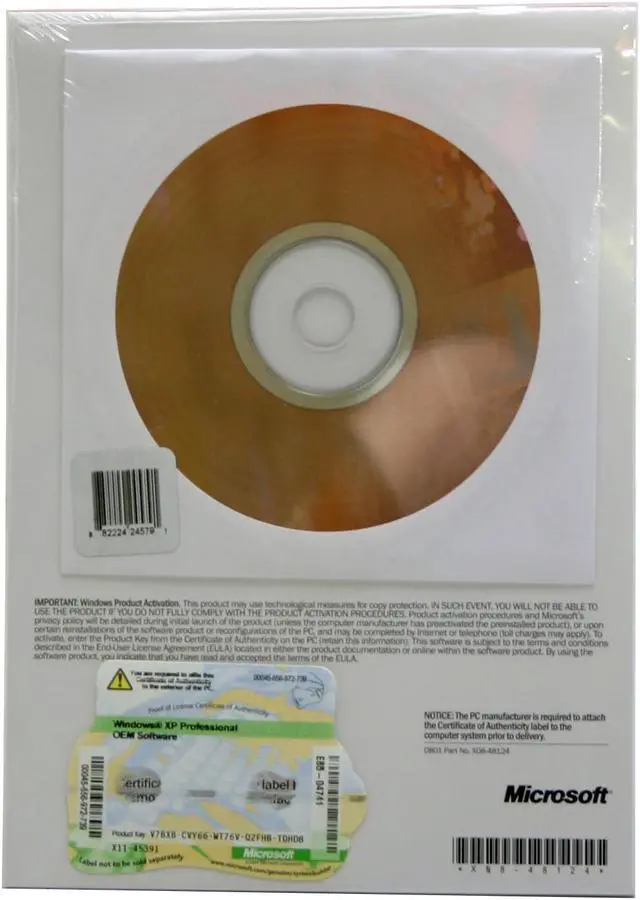 Open Box: Microsoft Windows XP Professional With SP2C 3 Pack for System ...