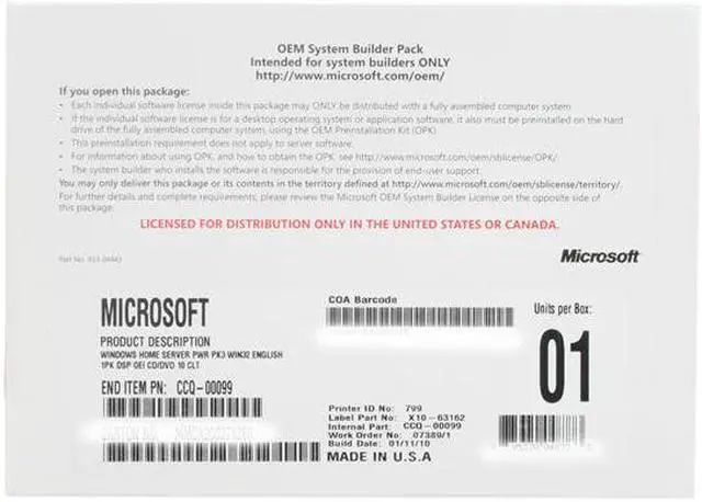 Alt view image 2 of 2 - Microsoft Windows Home Server Power Pack 3 - OEM