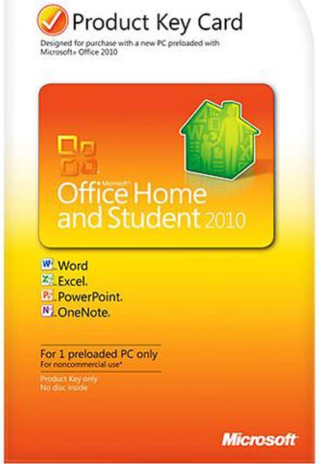 Main image of Office 2010 Home and Student Product Key Card (no media)