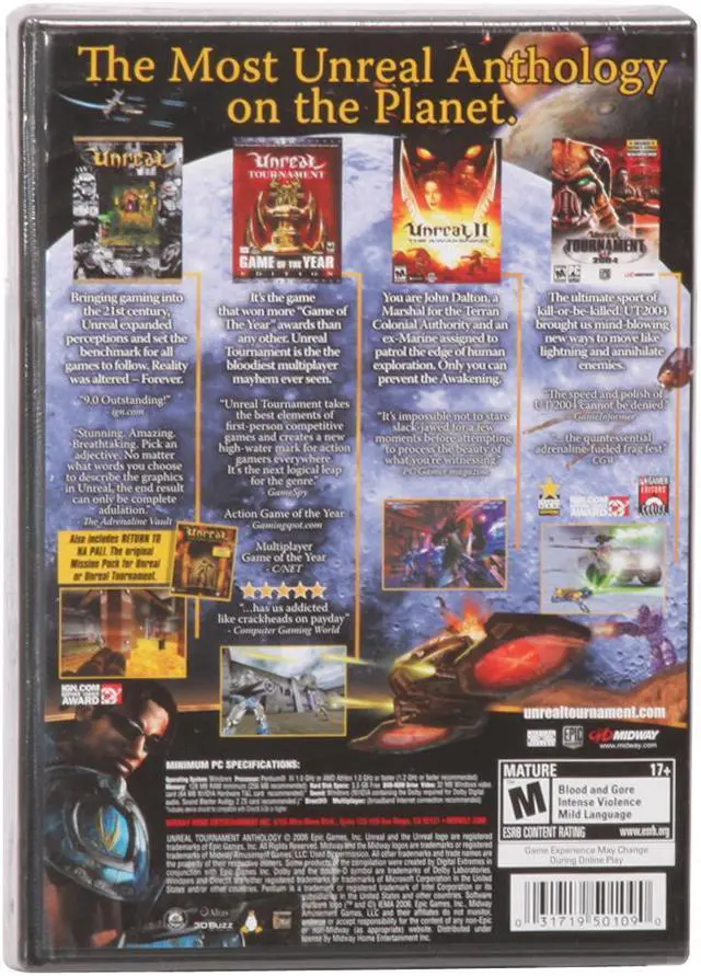 Alt view image 2 of 2 - Unreal Anthology PC Game MIDWAY