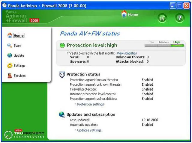 Alt view image 2 of 6 - Panda Antivirus + Firewall 2008 - OEM