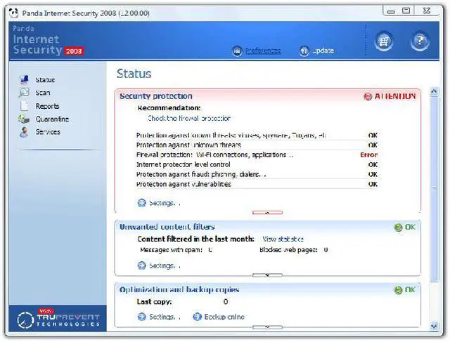Alt view image 3 of 15 - Panda Security Internet Security 2008 3 user