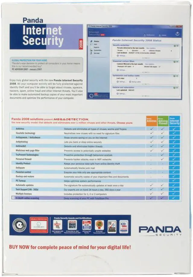 Alt view image 2 of 15 - Panda Security Internet Security 2008 3 user