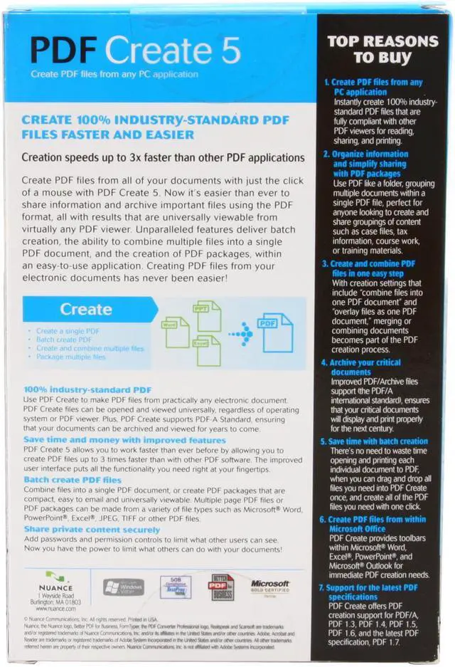 Alt view image 2 of 3 - NUANCE PDF Create! 5.0