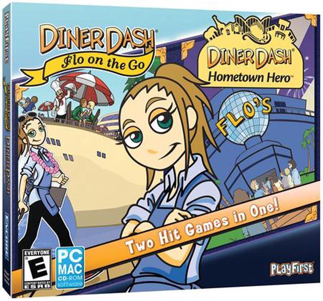 Diner Dash Flo on the Go & Diner Dash Hometown Hero Jewel Case PC Game 