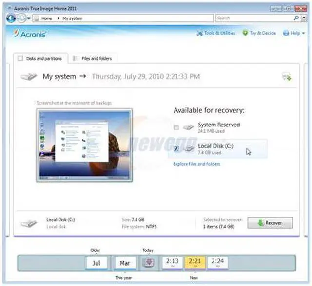 Alt view image 6 of 8 - Acronis True Image Home 2011